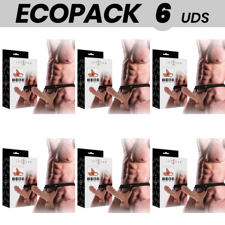 ECOPACK 6 UNIDADES - INTENSE ARNÊS OCO COM DILDO 16 X 3,5 CM 1