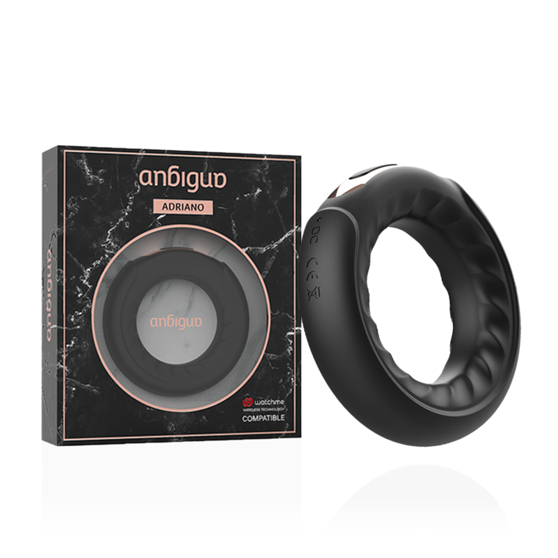 ANBIGUO - ANEL VIBRADOR ADRIANO COMPATÍVEL COM A TECNOLOGIA WATCHME WIRELESS 1