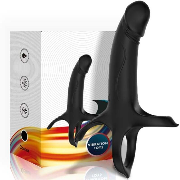 ARMONY - DILDO COM ANEL E VIBRADOR PRETO 1