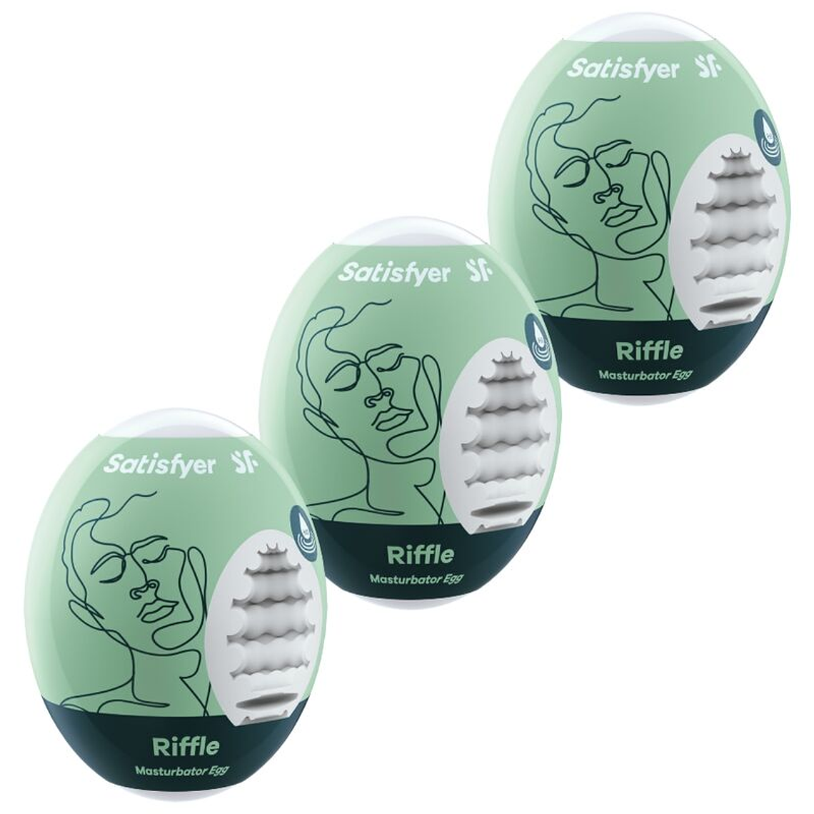 SATISFYER - 3 OVOS MASTURBADOR RIFFLE 1