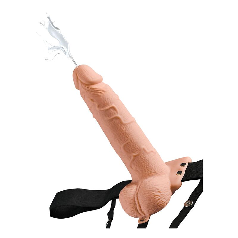 FETISH FANTASY SERIES - ARNÊS AJUSTVEL PÉNIS REALÍSTICO COM BOLAS SQUIRTING 19 CM 1