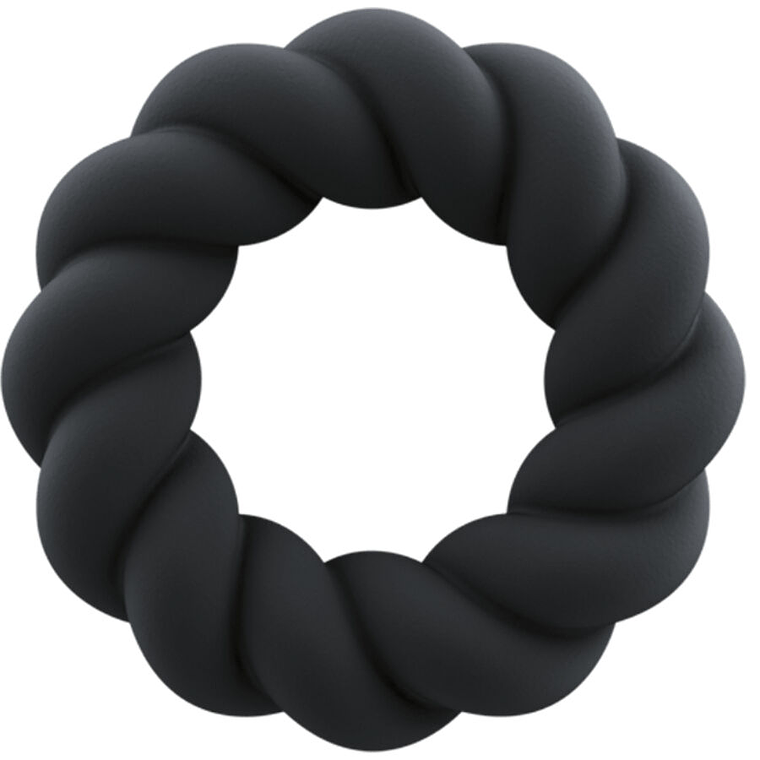 ROCKS-OFF - ANEL MASTURBADOR DE SILICONE PRETO TWIST 1