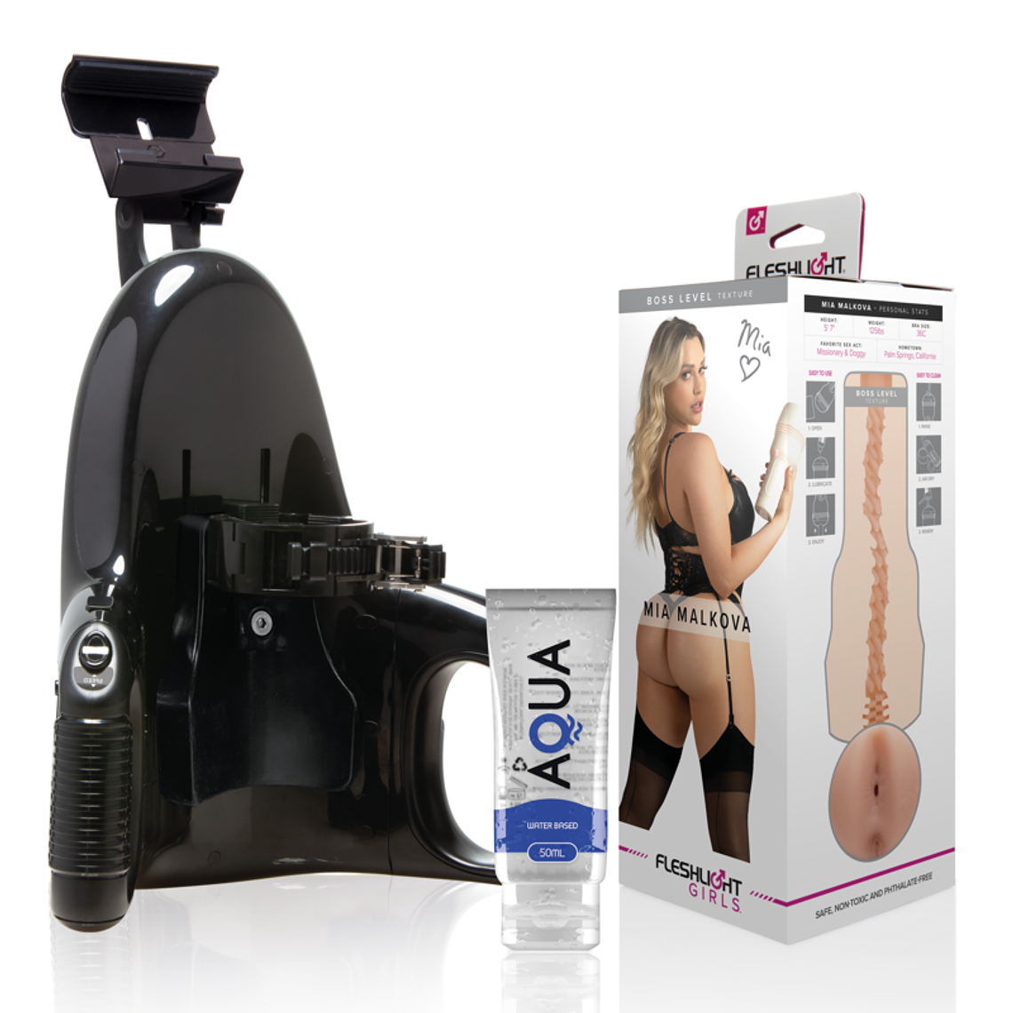 FLESHLIGHT - MIA MALKOVA BOSS LEVEL + LANÇAMENTO UNIVERSAL + LUBRIFICANTE AQUA QUALITY 50 ML 1