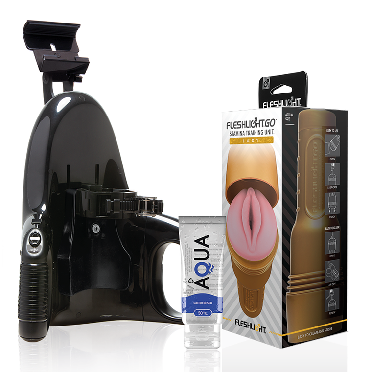 FLESHLIGHT - UNIDADE DE TREINAMENTO STAMINA GO SENHORA + LANÇAMENTO UNIVERSAL + LUBRIFICANTE AQUA QUALITY 50 ML 1