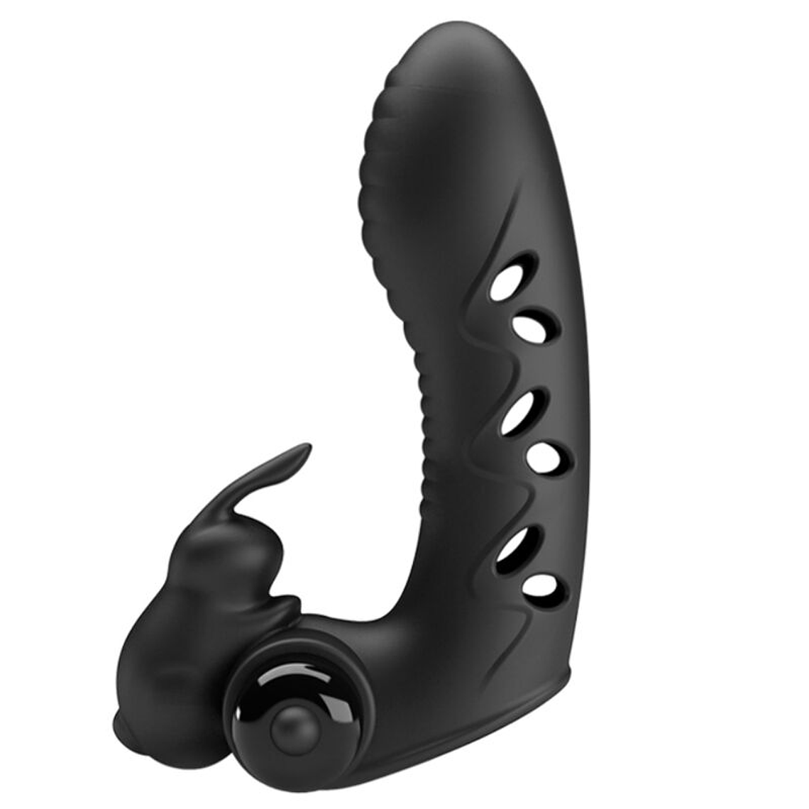 PRETTY LOVE - CAPA DE DEDO VIBRADOR DE COELHO PRETO VANCE 1
