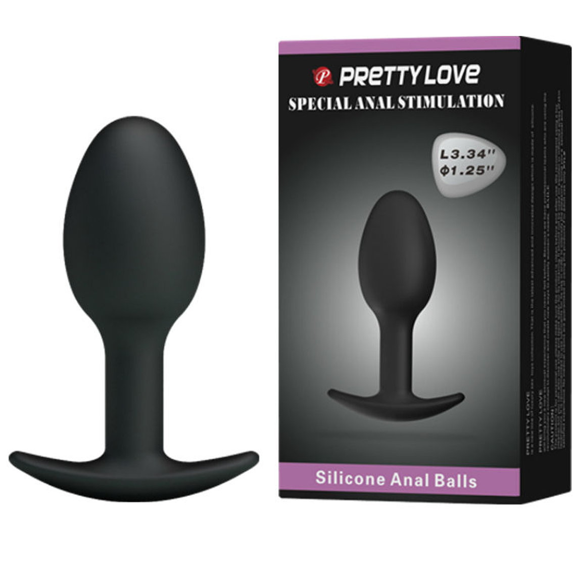PRETTY LOVE - PLUG ANAL DE SILICONE 6.5 CM PRETO 1