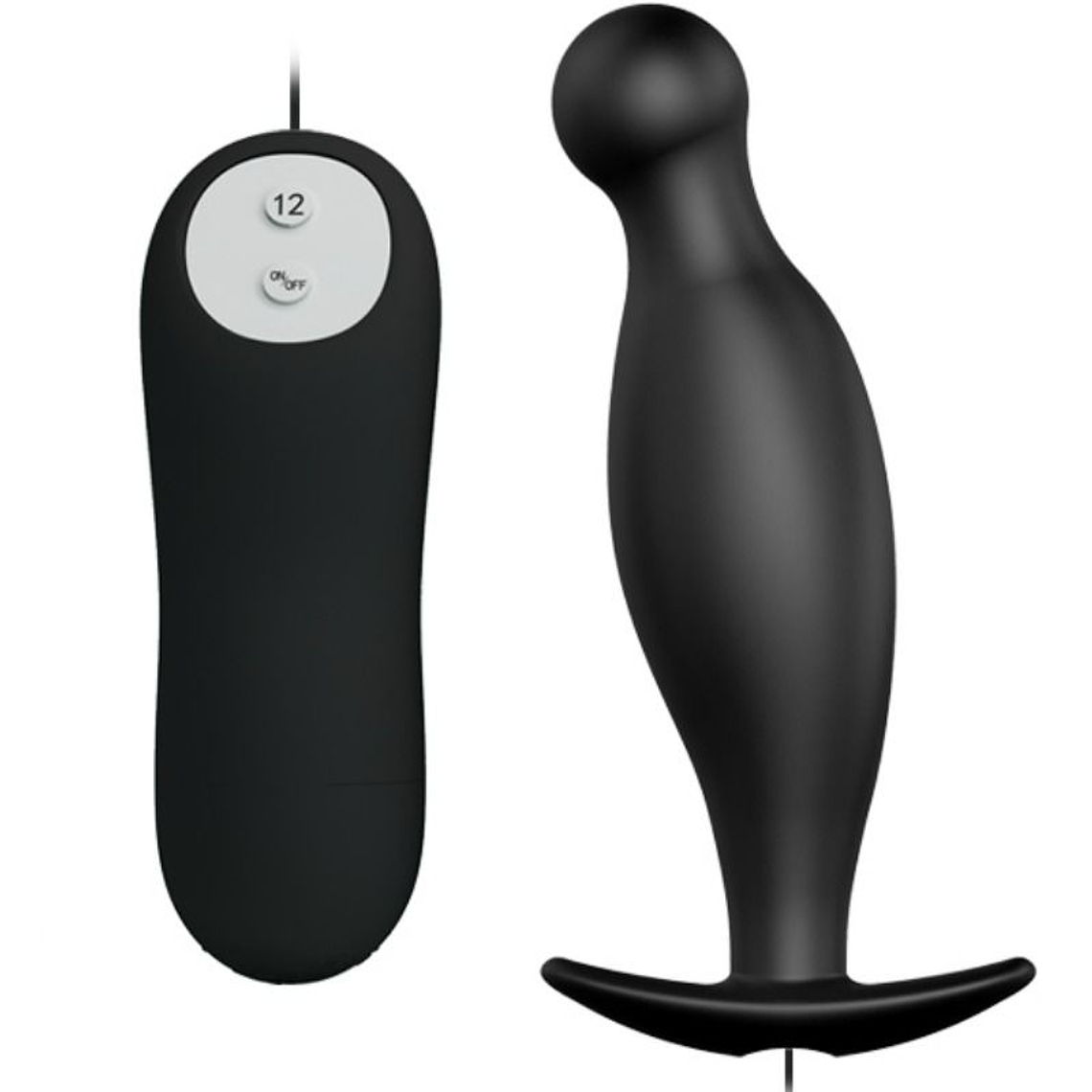 PRETTY LOVE - PLUG ANAL DE SILICONE 12 MODOS DE VIBRAO PRETO 1