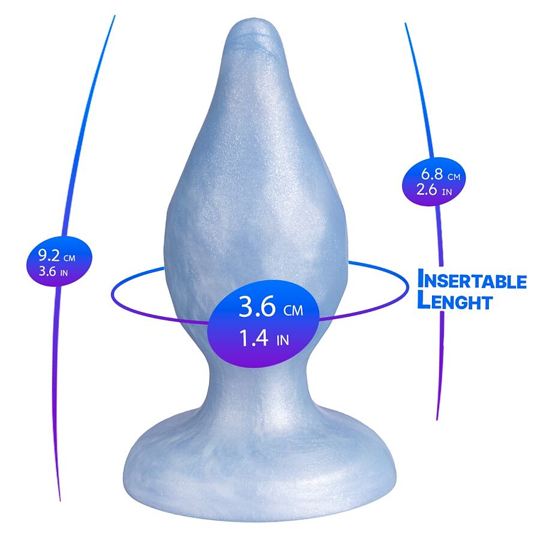 SILEXD - DIAMOND PLUG ANAL FANTASY DE SILICONE LÍQUIDO TERMOREATIVO AZUL PEROLADO 9,2 CM 1