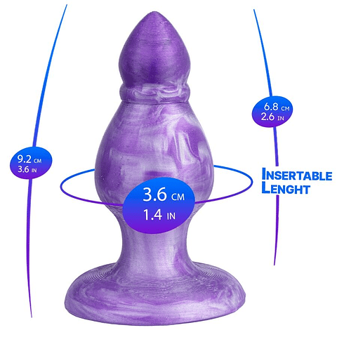 SILEXD - QUEEN ANAL PLUG FANTASY LIQUID SILICONE THEMORREATIVE PURPLE 9.2 CM