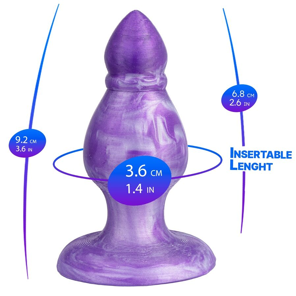 SILEXD - QUEEN ANAL PLUG FANTASY LIQUID SILICONE THEMORREATIVE PURPLE 9.2 CM 1