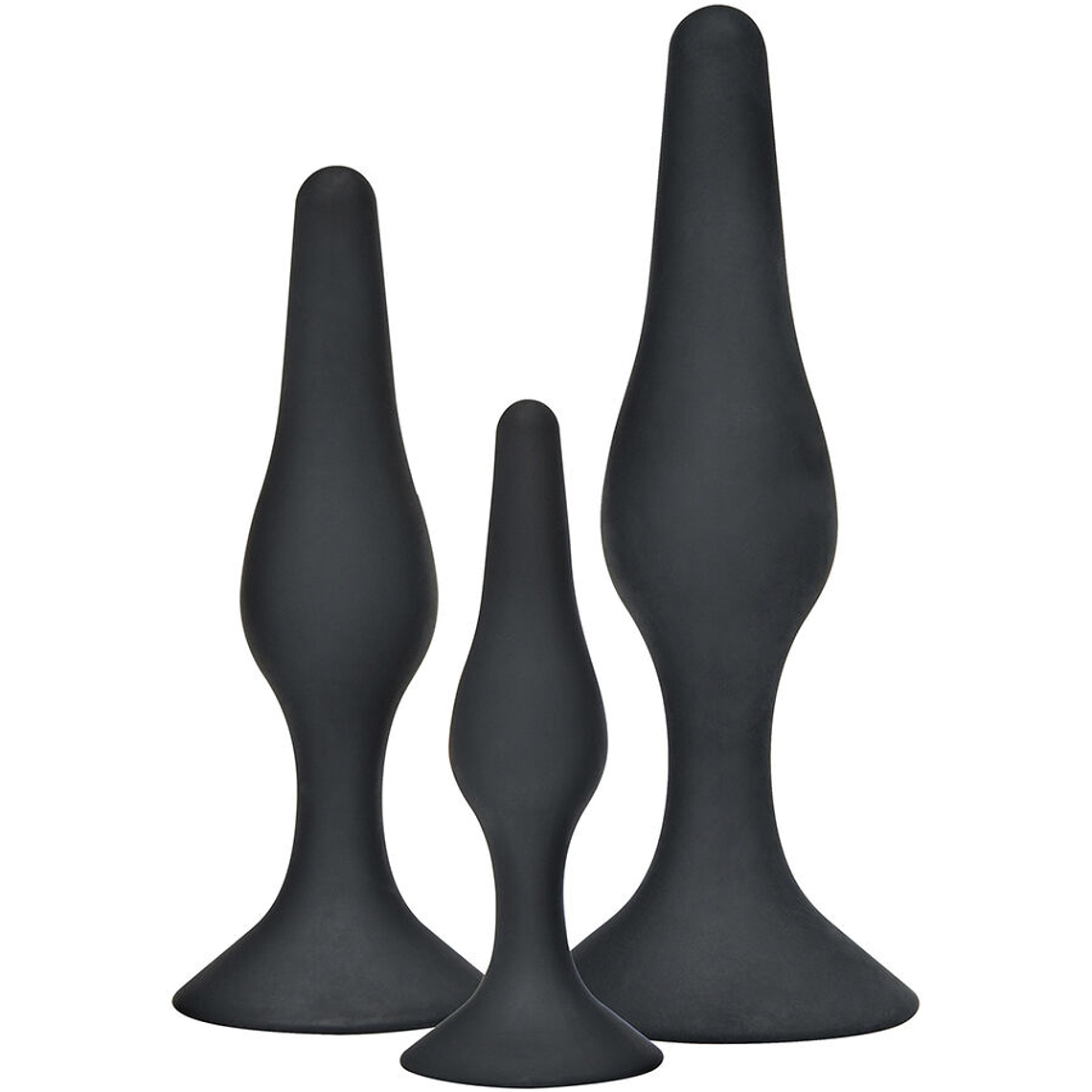 TOYJOY - ANAL PLAY CURVY COMPANIONS PLUG ANAL 3 PEÇAS PRETO 1