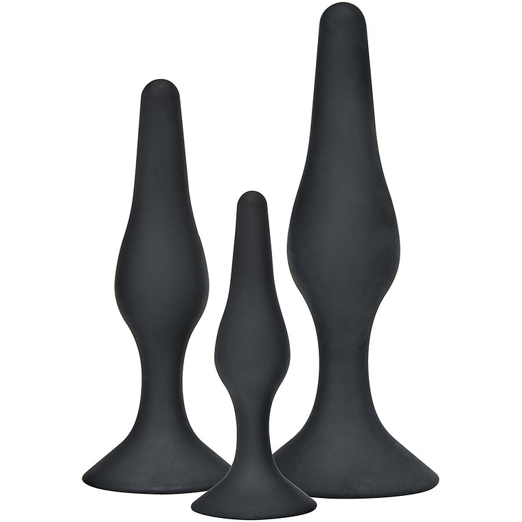 TOYJOY - ANAL PLAY CURVY COMPANIONS PLUG ANAL 3 PEÇAS PRETO 1