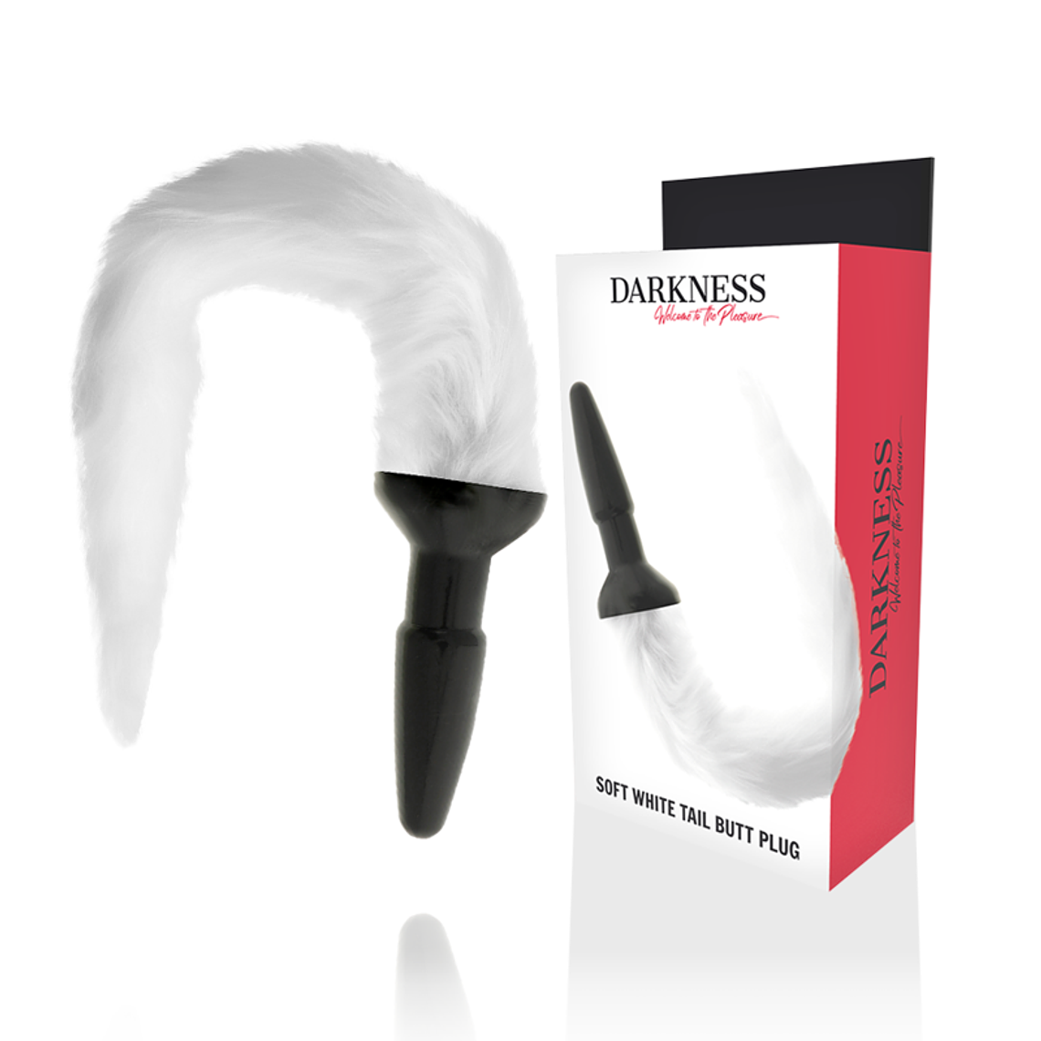 DARKNESS - PLUG ANAL DE SILICONE COM CAUDA BRANCA 1