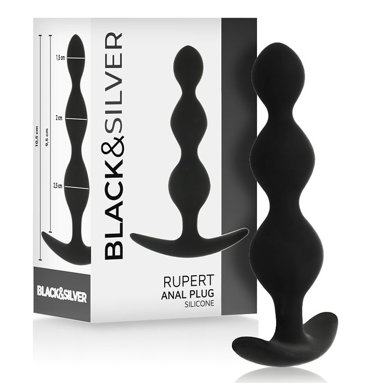 BLACK&SILVER - CORRENTE DE BOLA ANAL RUPERT 10 CM 1