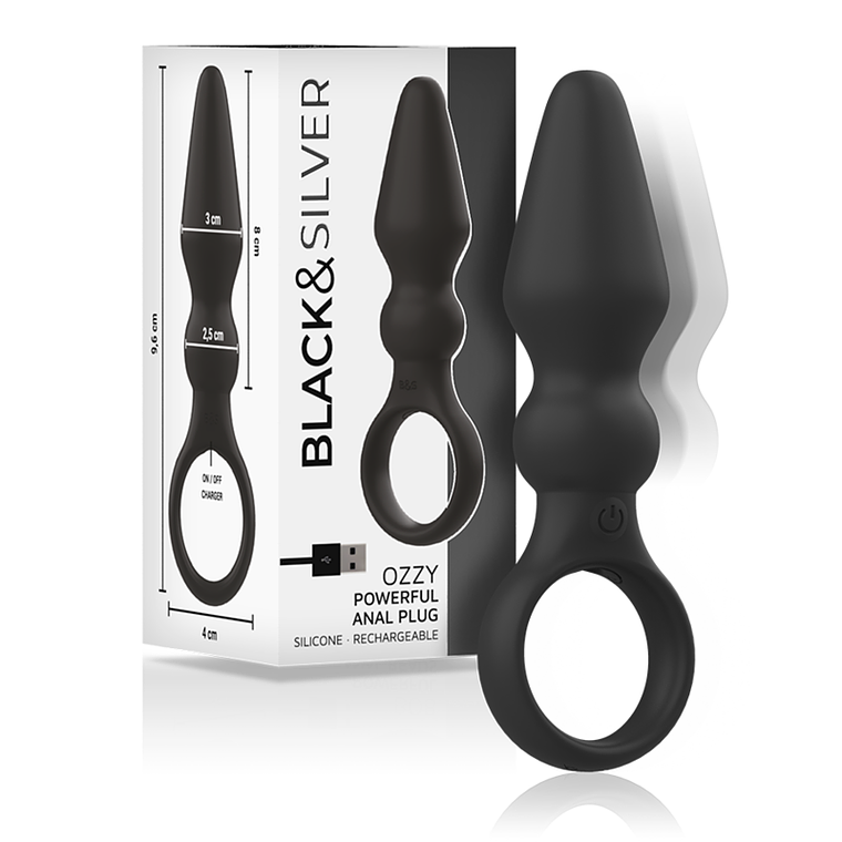 BLACK&SILVER - PLUGUE ANAL DE SILICONE PODEROSO OZZY 1
