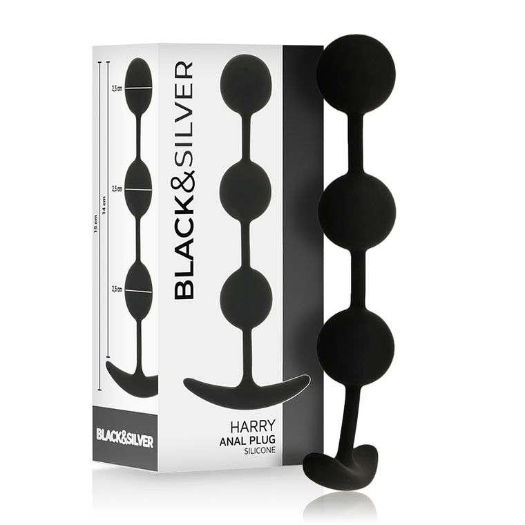 BLACK&SILVER - ROSÁRIO ANAL HARRY 3 ESFERAS DE SILICONE 14 CM 1