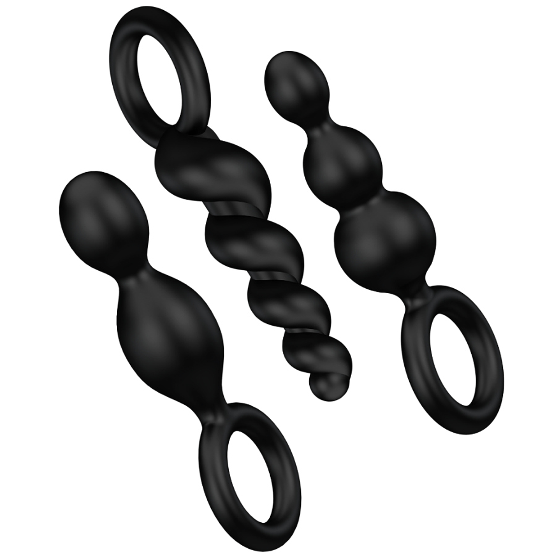 SATISFYER - CONJUNTO DE PLUGS ANAIS 3 PCS PRETO 1