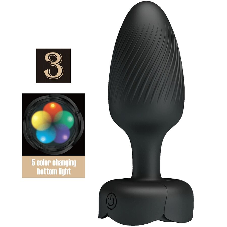 PRETTY LOVE - OSBORN PLUG ANAL COM LUZ LED PRETO 9,8 CM 1
