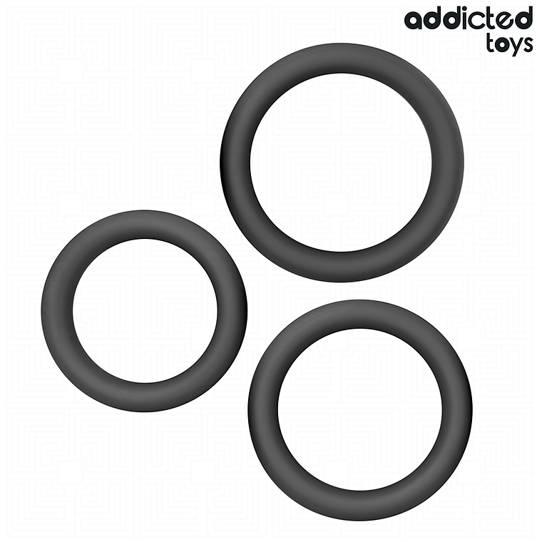 ADDICTED TOYS - CONJUNTO DE ANÉIS PLANOS DE SILICONE 1