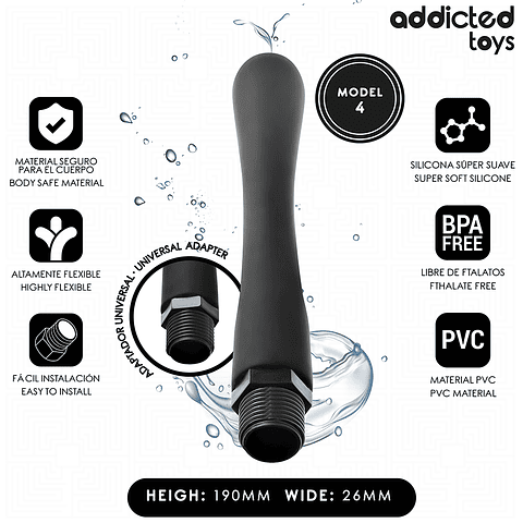 ADDICTED TOYS - LIMPADOR ANAL COM ADAPTADOR UNIVERSAL MODELO 4