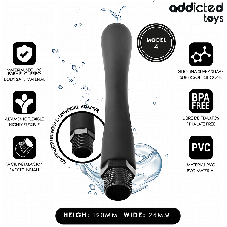 ADDICTED TOYS - LIMPADOR ANAL COM ADAPTADOR UNIVERSAL MODELO 4 1