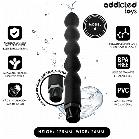 ADDICTED TOYS - LIMPADOR ANAL COM ADAPTADOR UNIVERSAL MODELO 6