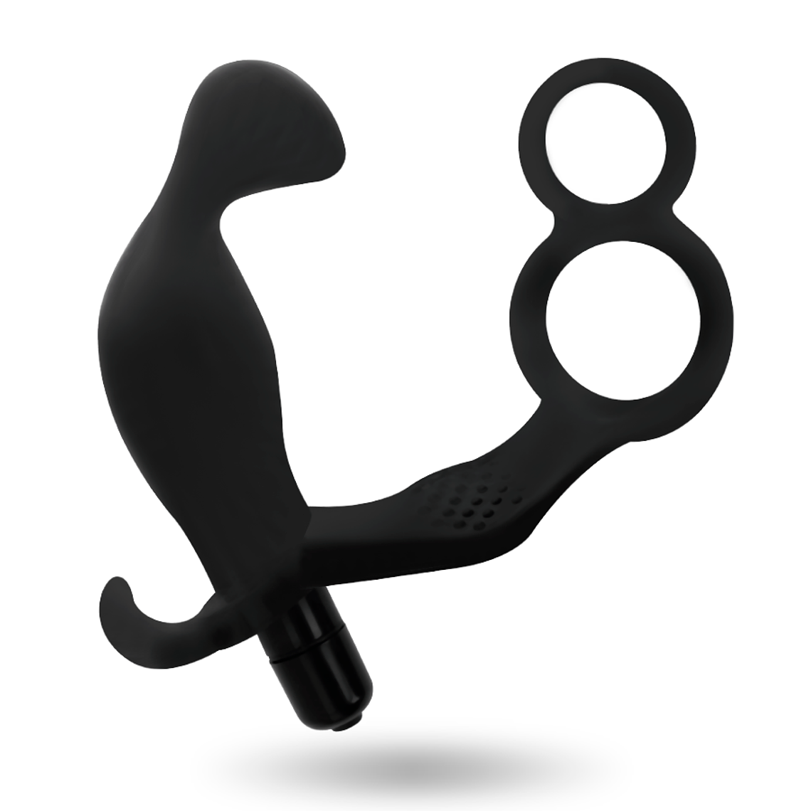 ADDICTED TOYS - PLUG ANAL COM ANEL DE PÊNIS DUPLO E TESTÍCULOS PRETO 1