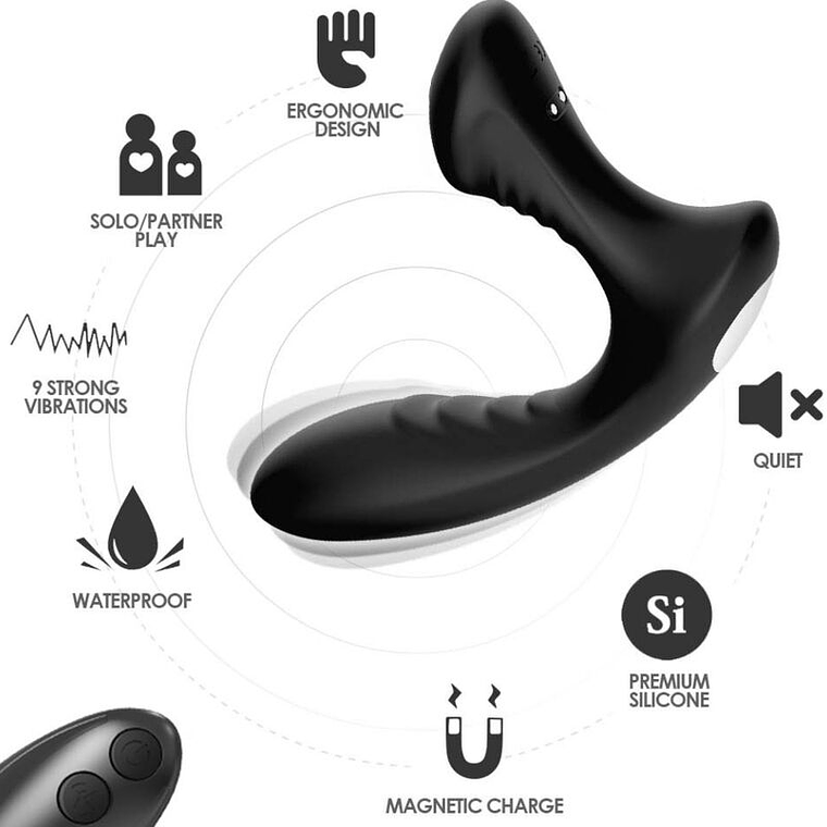 ARMONY - STORM VIBRADOR ANAL PRÓSTATA E PLUG CONTROLE REMOTO PRETO 1