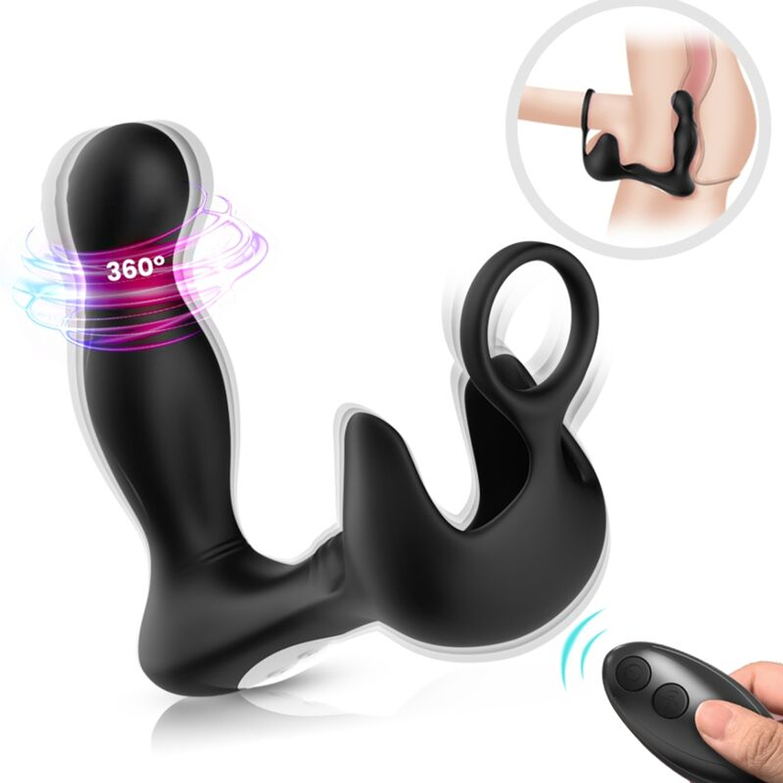 ARMONY - VIBRADOR SURROUND ANAL E ESTIMULADOR TESTICULOS E ANEL CONTROLE REMOTO PRETO 1