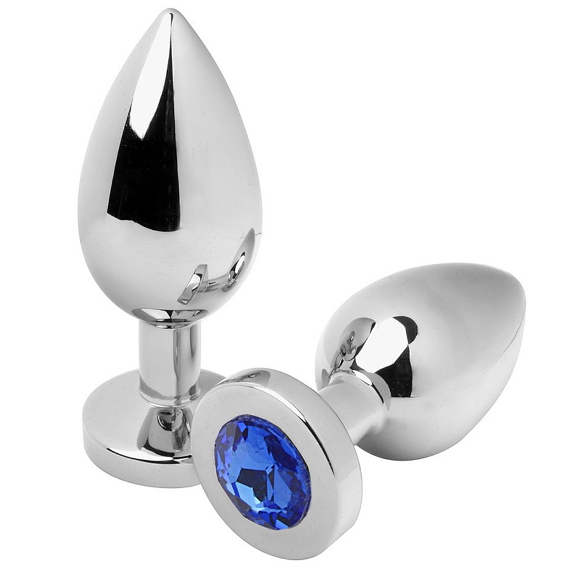 METAL HARD - PLUG ANAL DIAMANTE AZUL PEQUENO 5,71CM 1