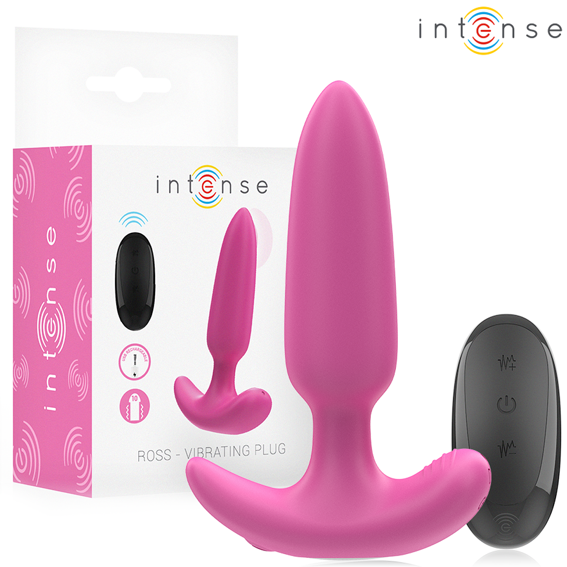 INTENSE - ROSS ANAL PLUG 10 VIBRAÇÕES ROSA CONTROLE REMOTO 1