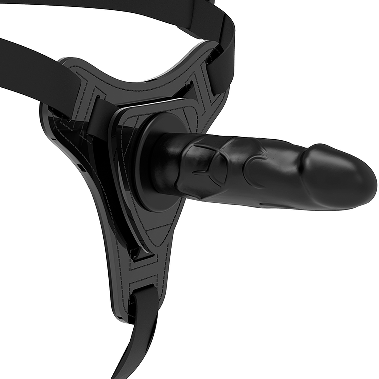 FETISH SUBMISSIVE HARNESS - SILICONE PRETO REALISTA 15 CM 1