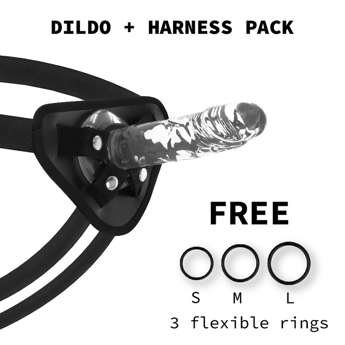 X RAY - ARNÊS + DILDO TRANSPARENTE 18 CM -O- 4 CM 1