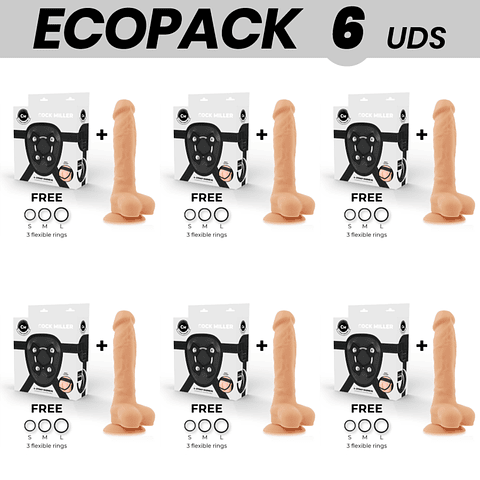 ECOPACK 6 UNIDADES - COCK MILLER ARNÊS + DENSIDADE DE SILICONE ARTICULVEL COCKSIL 19,5 CM