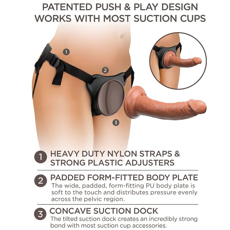 KING COCK - ELITE ARNÊS AJUSTVEL CONFORTVEL COM DILDO 17.8 CM 1