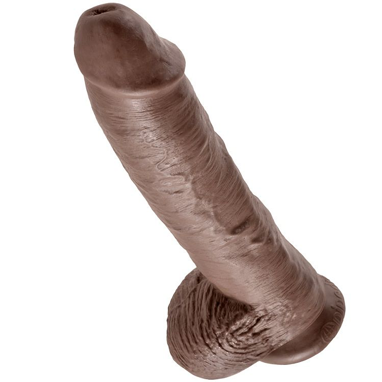 KING COCK - 10 DILDO CASTANHO COM BOLAS 25.4 CM 1