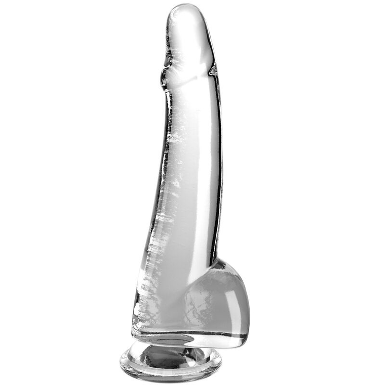 KING COCK - CLEAR DILDO COM TESTÍCULOS 19 CM TRANSPARENTE 1
