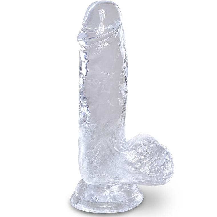 KING COCK - CLEAR PÊNIS REALÍSTICO COM BOLAS 10.1 CM TRANSPARENTE 1