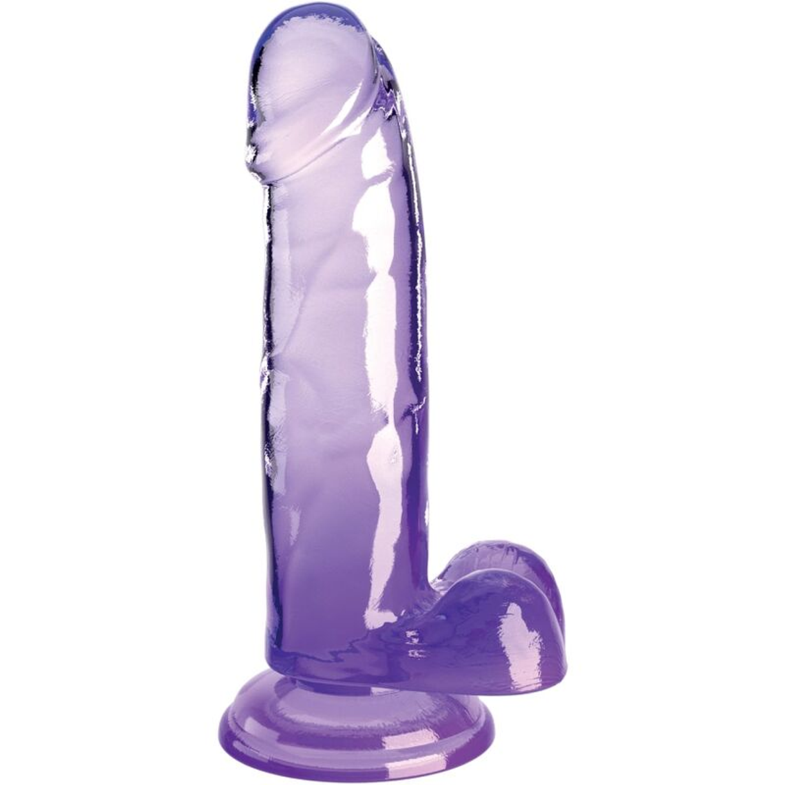 KING COCK - CLEAR PÊNIS REALÍSTICO COM BOLAS 15.2 CM ROXO 1