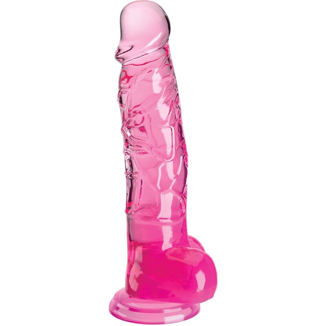 KING COCK - CLEAR PÊNIS REALÍSTICO COM BOLAS 16.5 CM ROSA 1