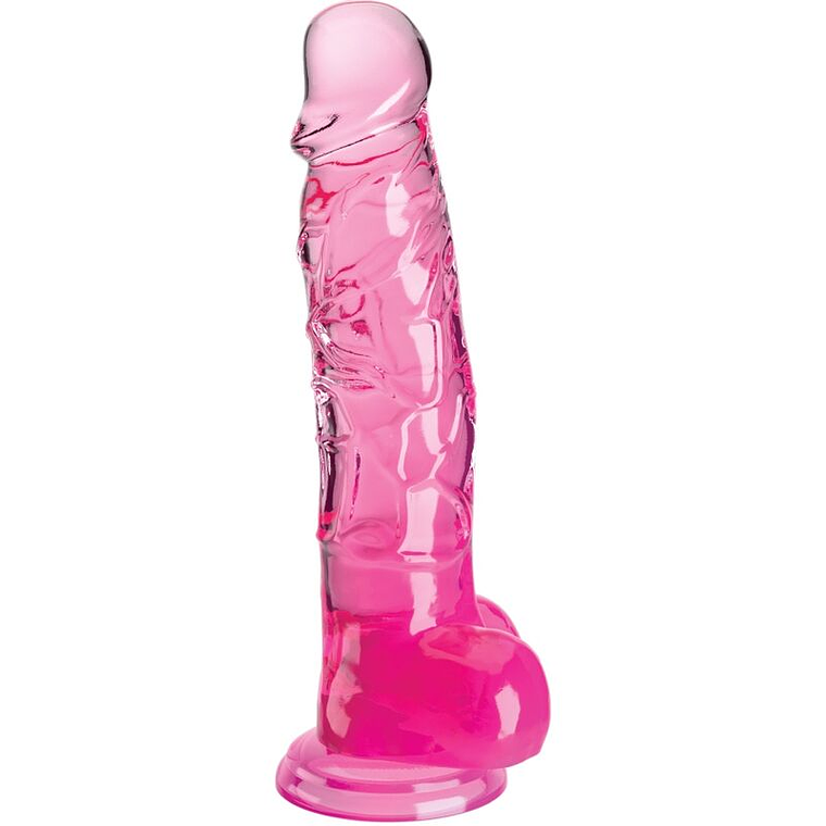 KING COCK - CLEAR PÊNIS REALÍSTICO COM BOLAS 16.5 CM ROSA 1