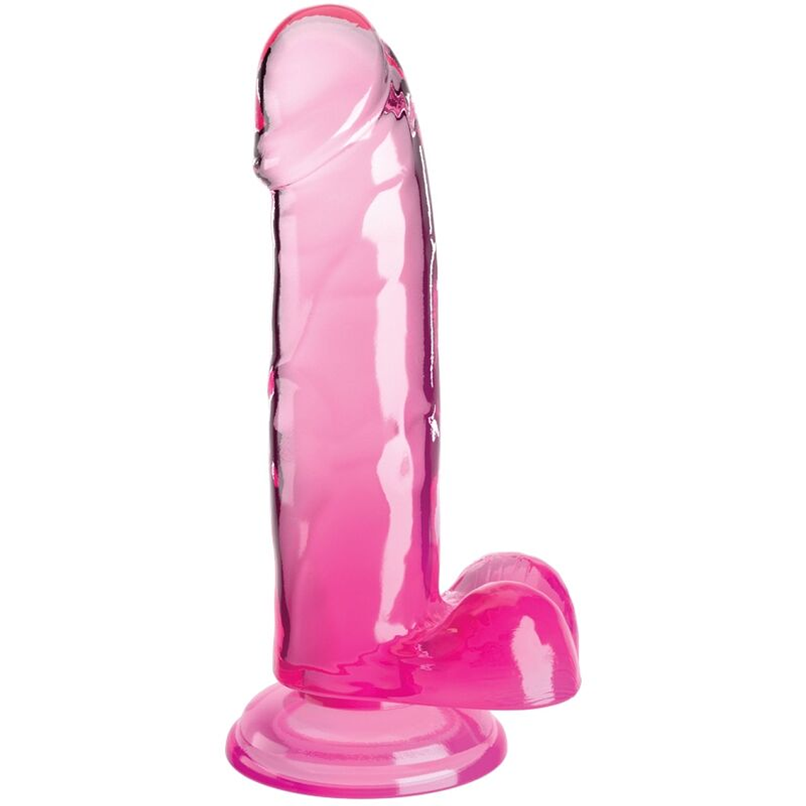 KING COCK - CLEAR PÊNIS REALÍSTICO COM BOLAS 15.2 CM ROSA 1