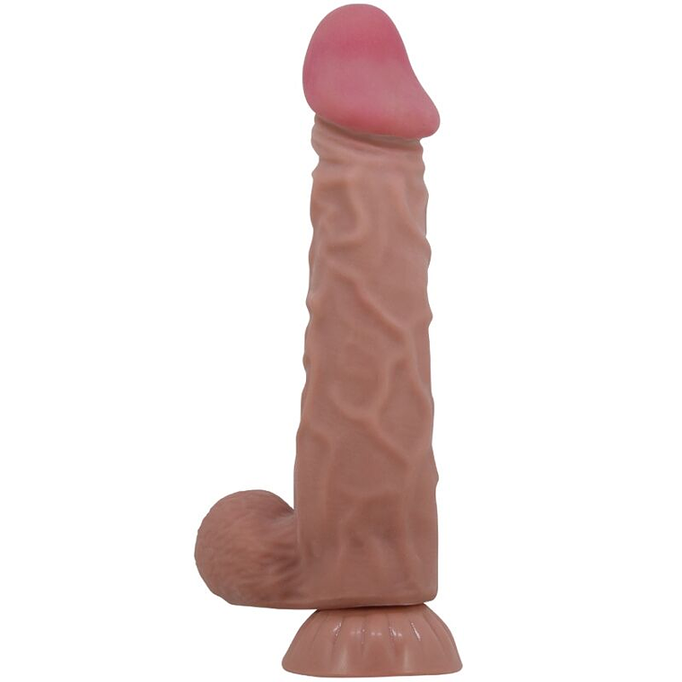 PRETTY LOVE - SÉRIE SLIDING SKIN DILDO REALÍSTICO COM VENTOSA DESLIZANTE PELE MARROM 24 CM 1