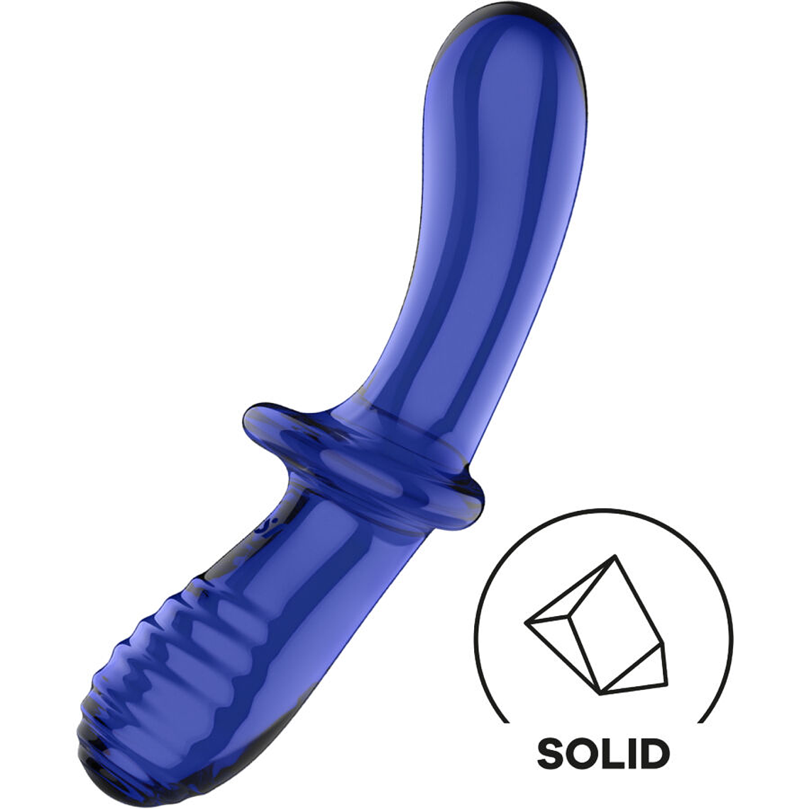 SATISFYER - DILDO DE CRISTAL DUPLO AZUL 1