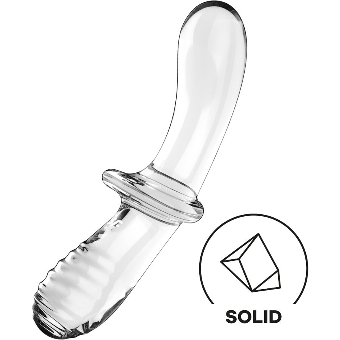 SATISFYER - DILDO DE CRISTAL DUPLO TRANSPARENTE 1