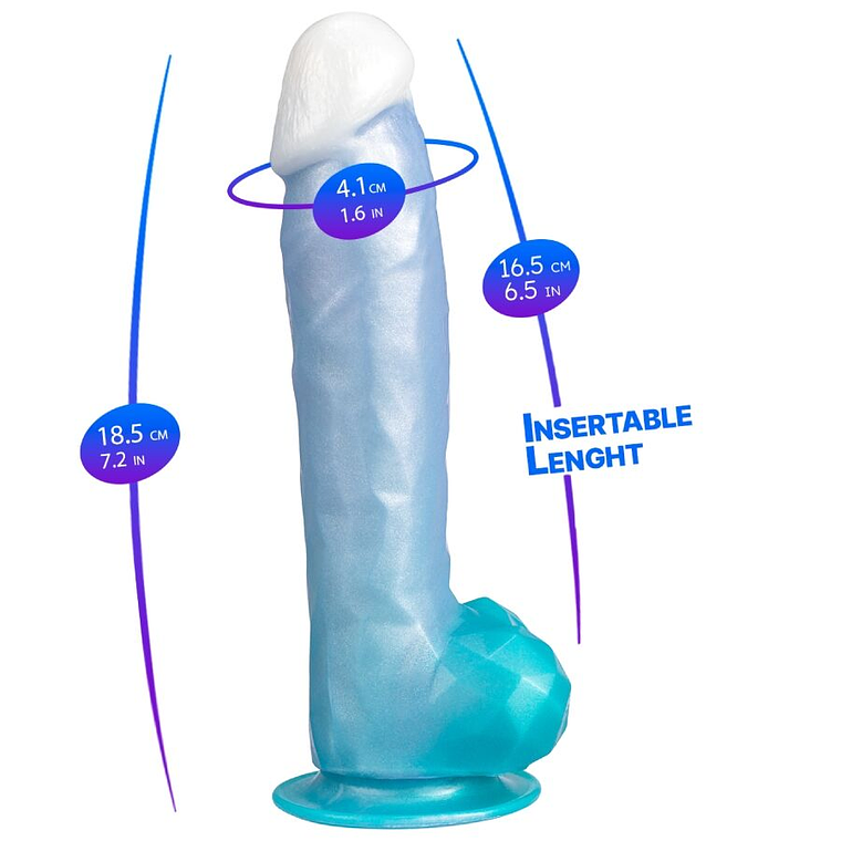 SILEXD - ANGEL DILDO FANTASY SILICONE LÍQUIDO TERMOREATIVO AZUL CELESTIAL 20,3 CM 1