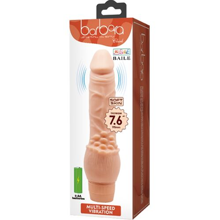 Dildo Vibratório Realista BAILE | Grande TPR Textura Venosa 2 Pilhas AA 7
