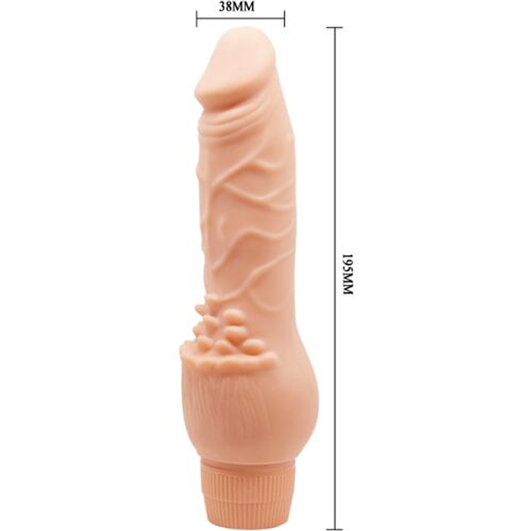 Dildo Vibratório Realista BAILE | Grande TPR Textura Venosa 2 Pilhas AA 6