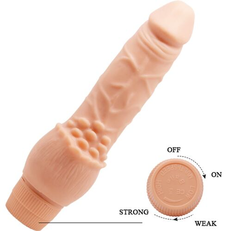 Dildo Vibratório Realista BAILE | Grande TPR Textura Venosa 2 Pilhas AA 4