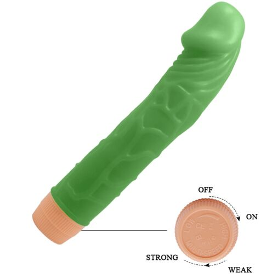 Dildo Vibratório Realista BAILE BW-001023R | Grande TPR Textura Venosa 6